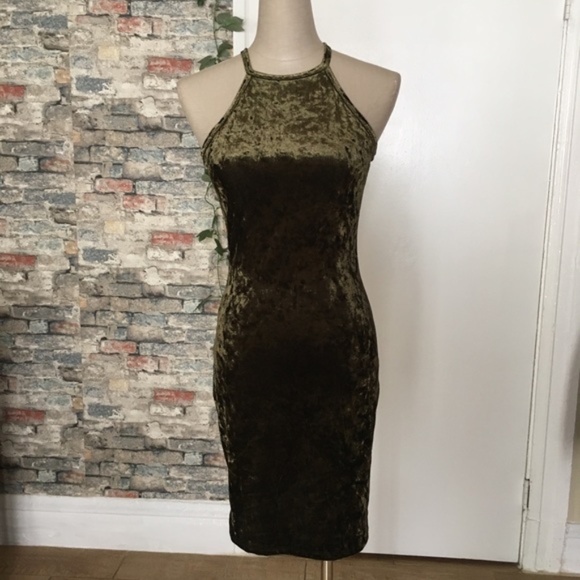 Bear Dance Women’s Olive Green Mini Dress Sz S - Picture 2 of 7